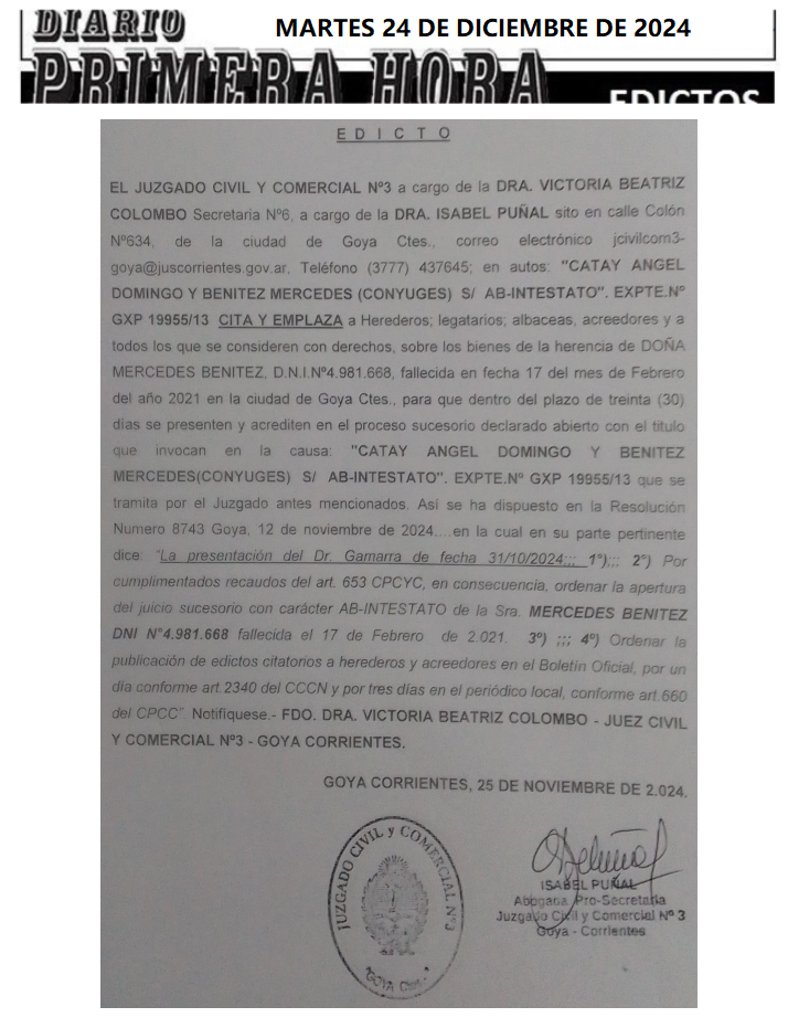 MARTES 24 DE DICIEMBRE DE 2024 DIA 1 GAMARRA