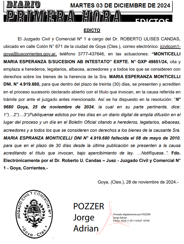 MARTES 3 DE DICIEMBRE DIA 2 MONTICHELLI