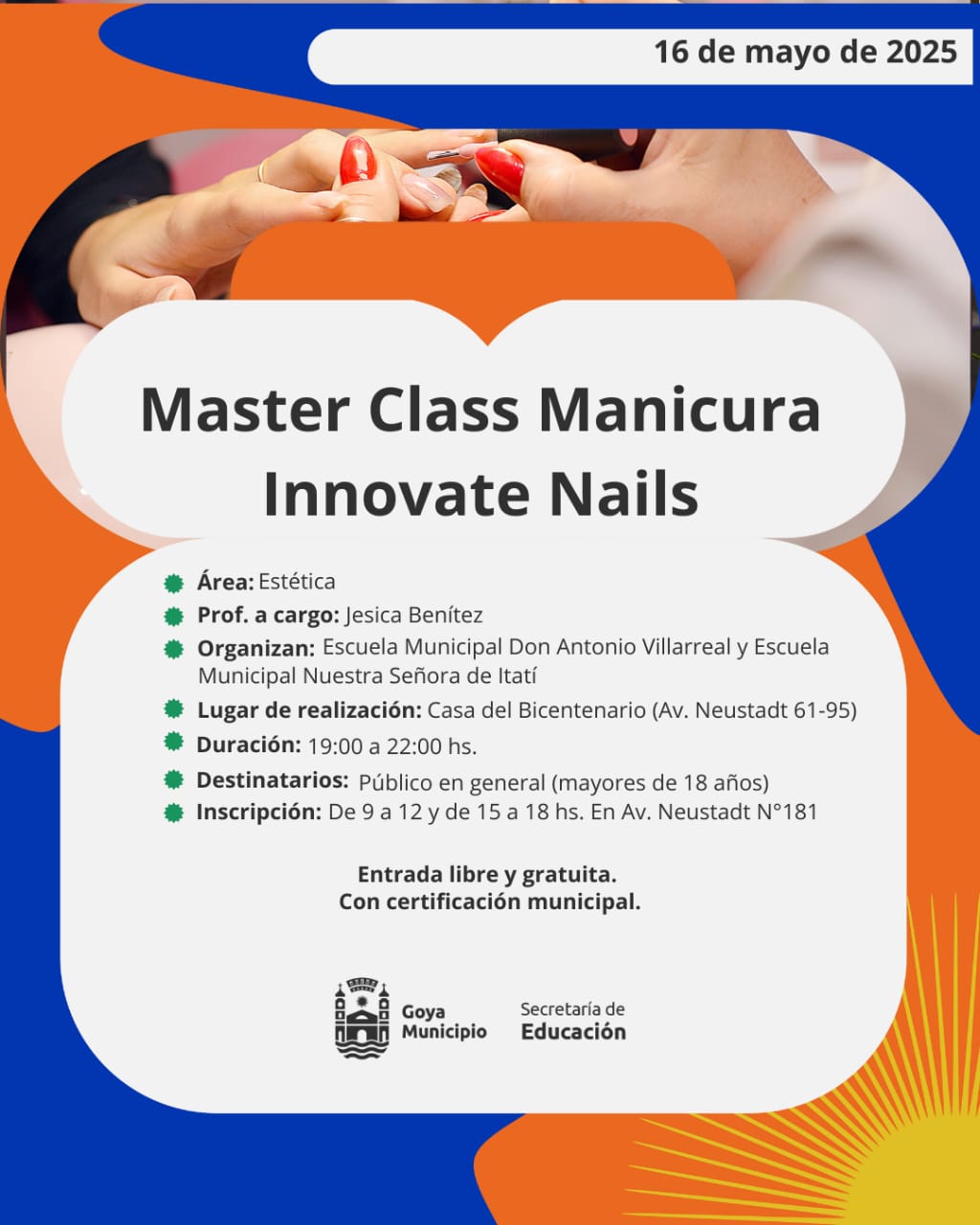“MASTER CLASS MANICURA INNOVATE NAILS”: CAPACITACIÓN GRATUITA Y CON CERTIFICACIÓN MUNICIPAL