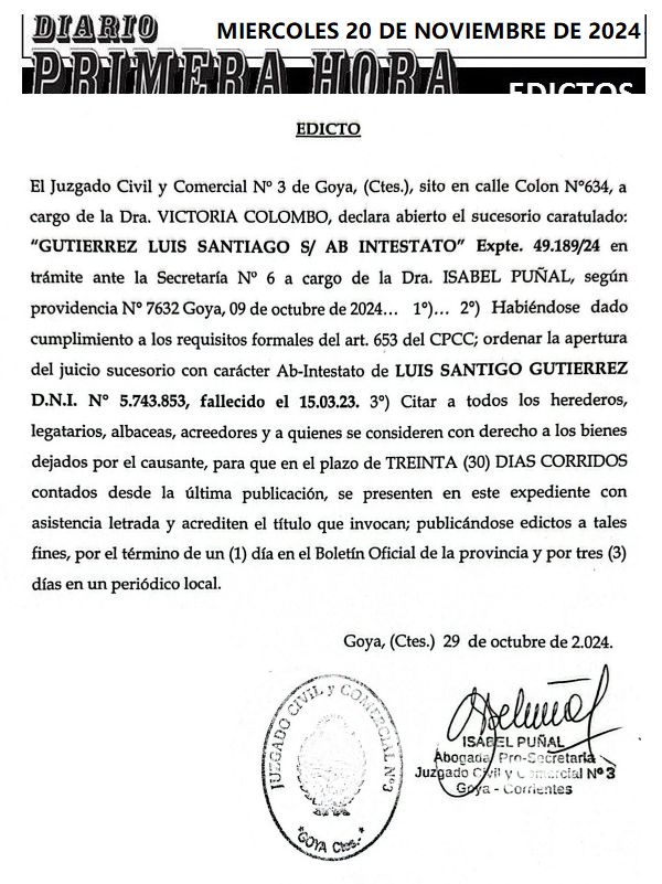 MIERCOLES 20 DE NOVIEMBRE DE 2024 Dia 2 bonavita