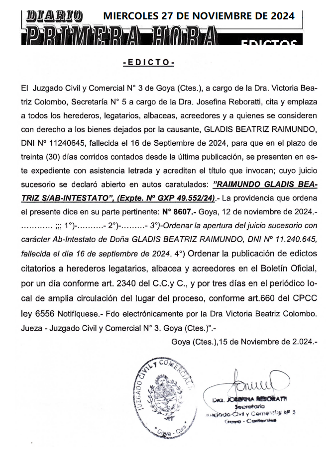 MIERCOLES 27 DE NOVIEMBRE DE 2024 Dia 2 Gustavo Mesa