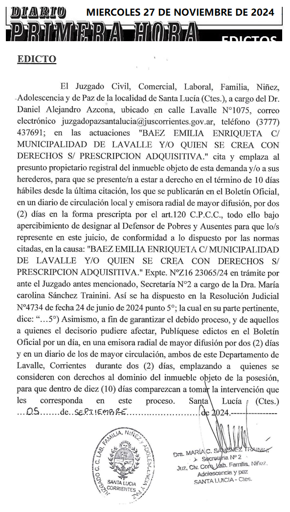 MIERCOLES 27 DE NOVIEMBRE DE 2024 Dia 2 camila lopez