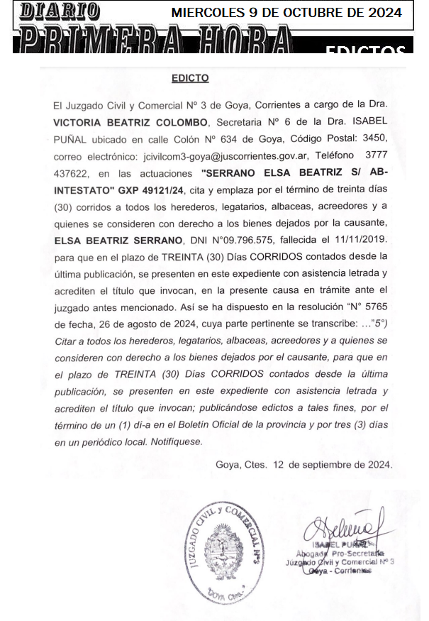 MIERCOLES 9 DE OCTUBRE DE 2024 Dia 1 fabian lucero