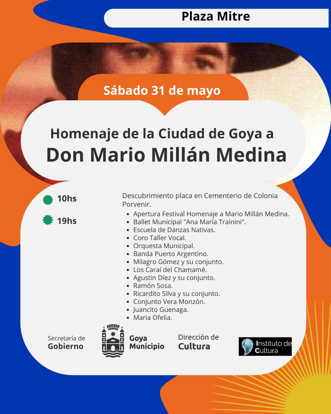 GOYA RENDIRÁ HOMENAJE A MARIO MILLÁN MEDINA CON UN EMOTIVO FESTIVAL CHAMAMECERO EN PLAZA MITRE