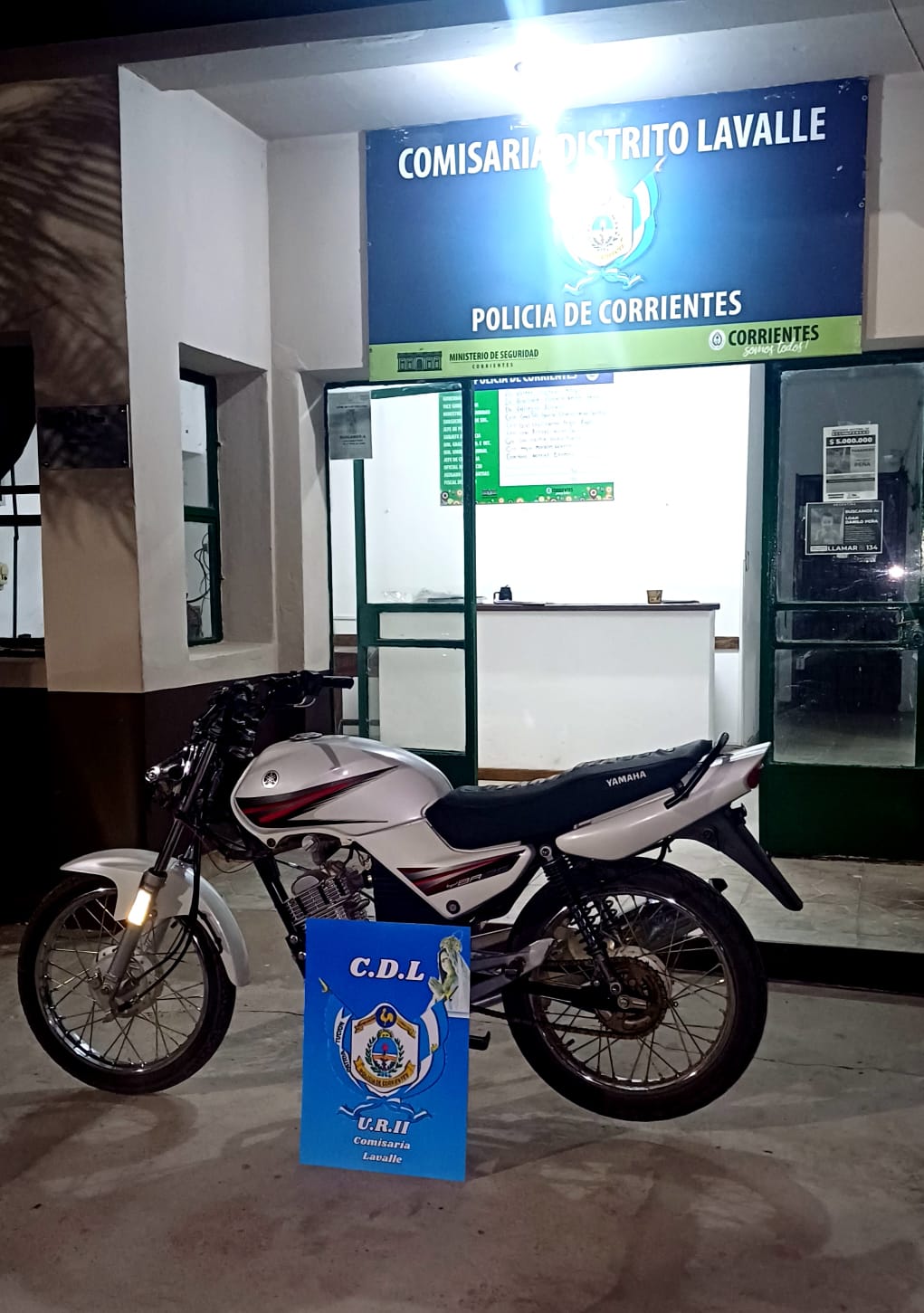 LA POLICÍA RECUPERÓ UNA MOTO QUE HABÍAN ROBADO EN LAVALLE