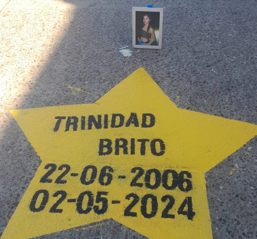 Con una estrella amarilla fue homenajeada una joven fallecida en la zona sur de Goya