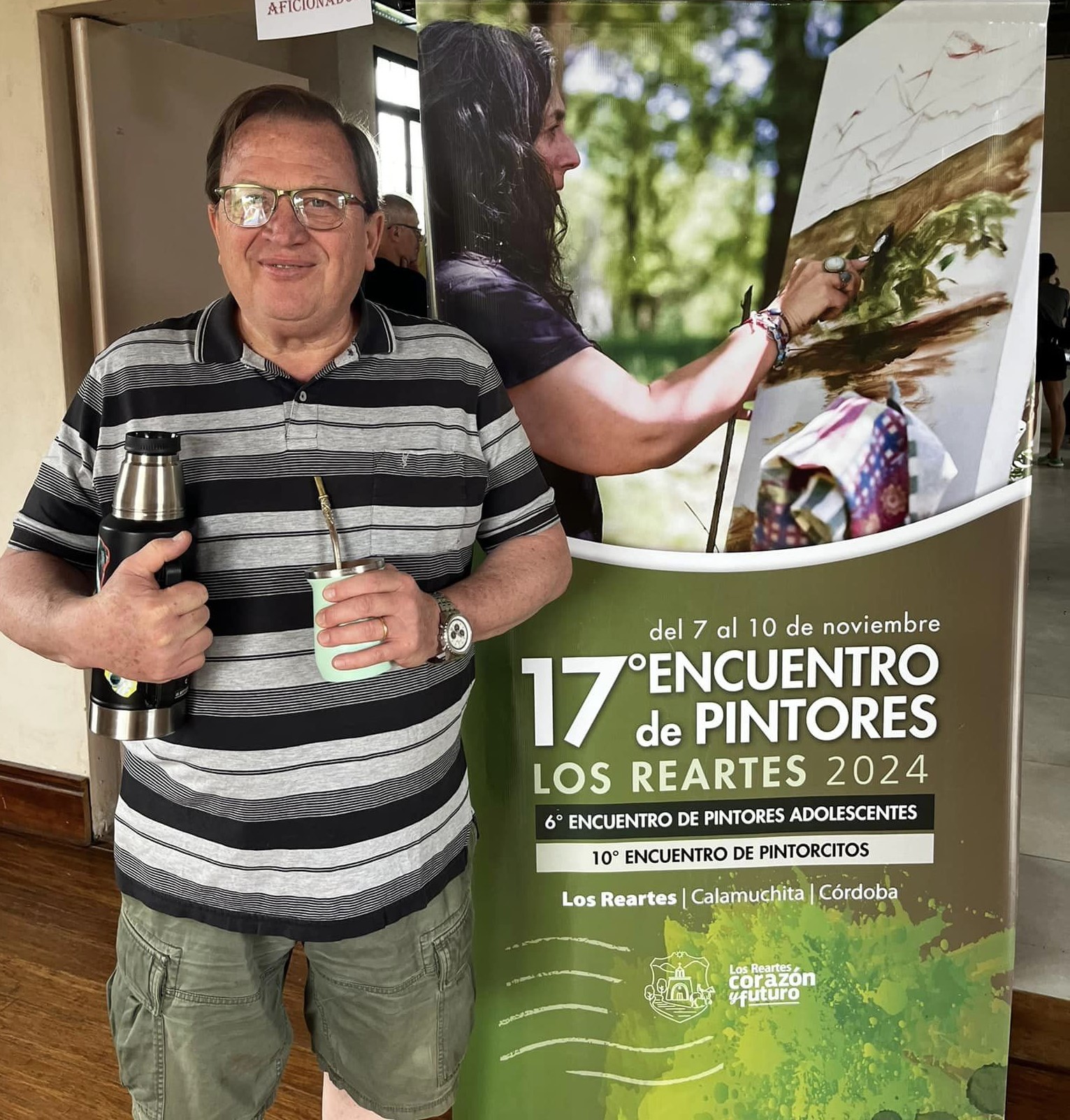 Córdoba: DIRECTOR DE CULTURA Y CHAMIGOS PINTORES VISITARON 17° ENCUENTRO PAISAJISTA EN LOS REARTES