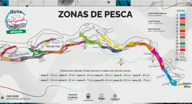 48 FNS | Ya disponible el mapa de zonas de pesca del Concurso de la Fiesta Nacional del Surubí