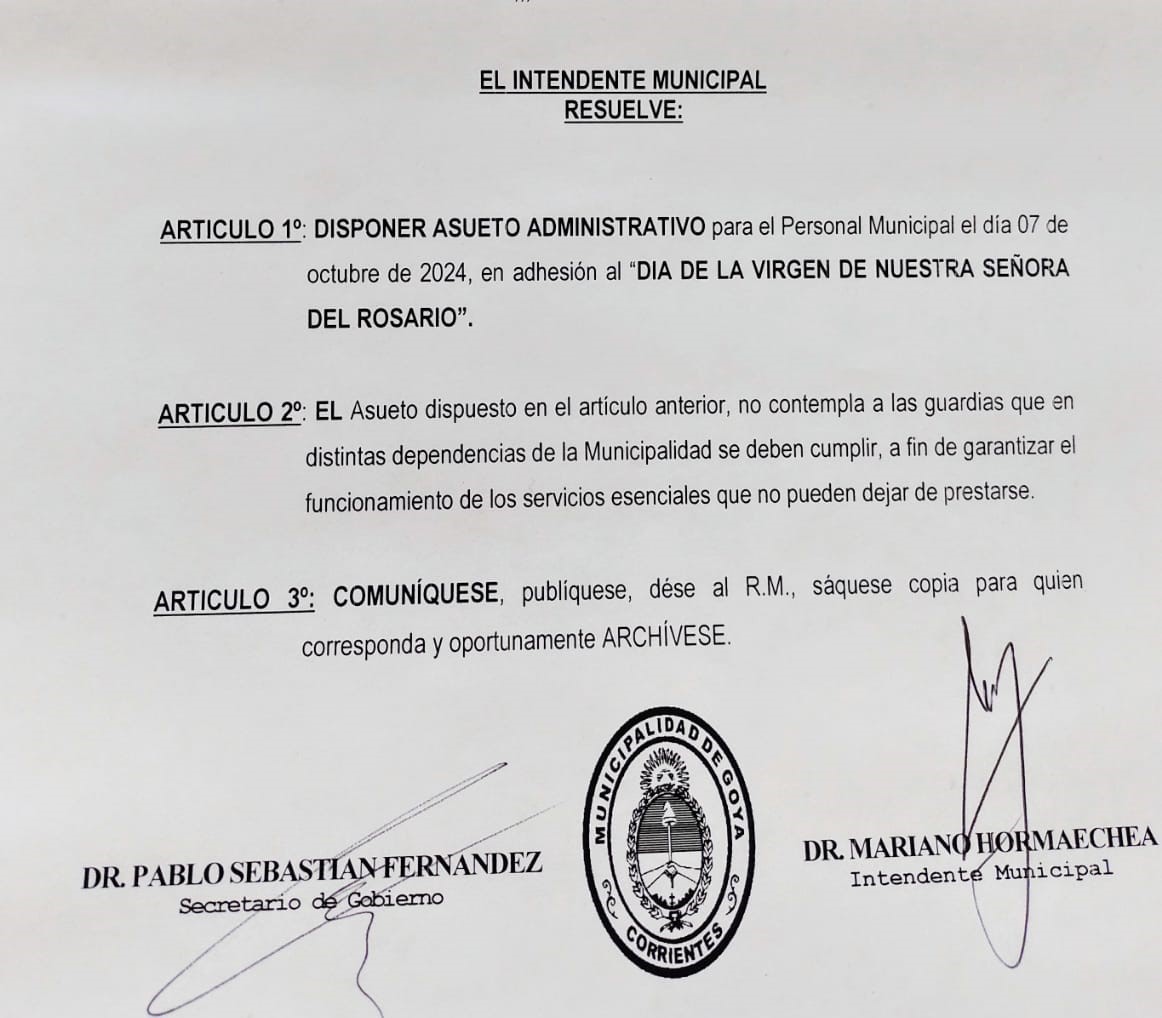 LUNES 7 DE OCTUBRE ASUETO ADMINISTRATIVO