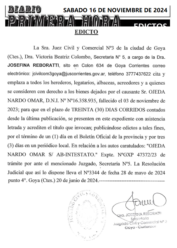 SABADO 16 DE NOVIEMBRE Dia 2 OJEDA