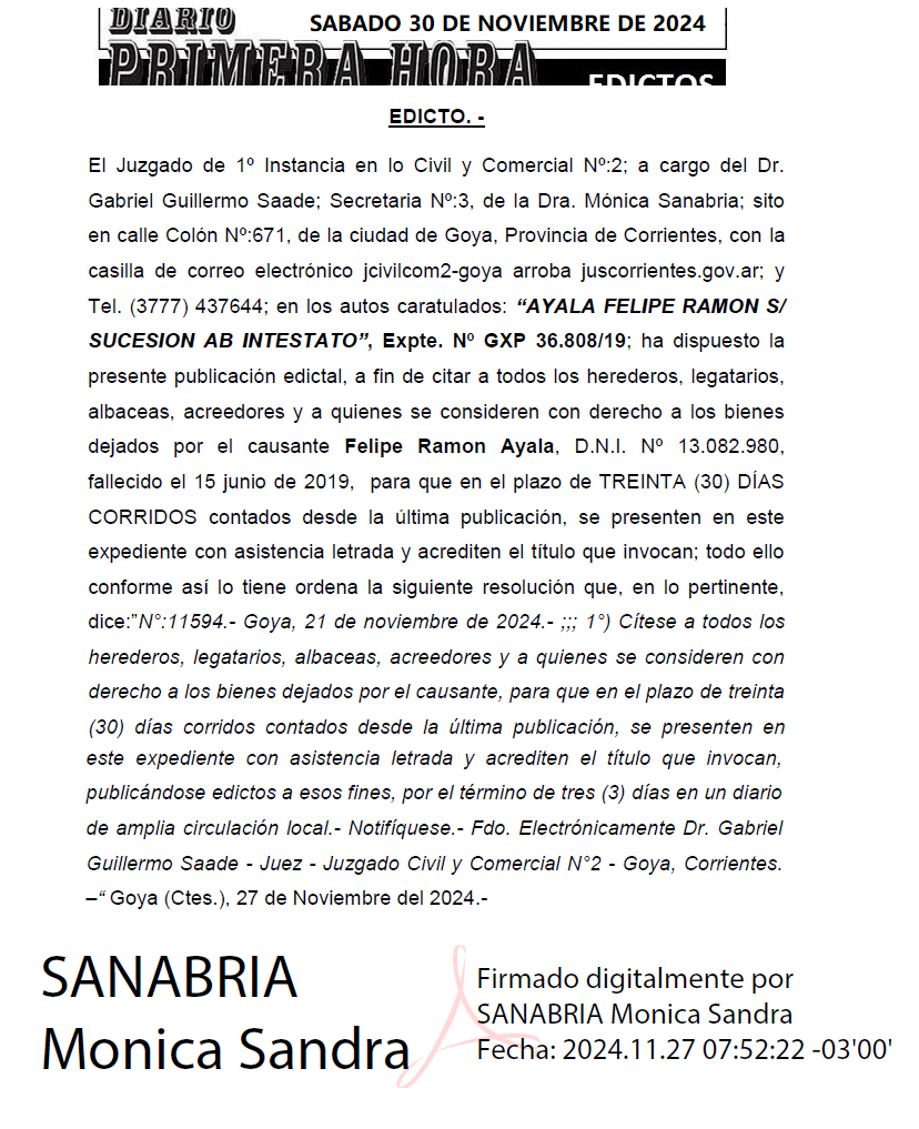 SABADO 30 DE NOVIEMBRE DE 2024 DIA 2 IRRAZABAL