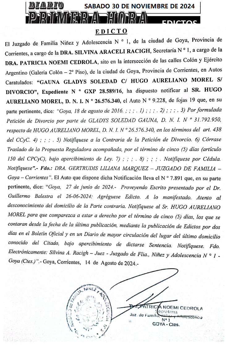 SABADO 30 DE NOVIEMBRE DE 2024 DIA 3 BALESTRA