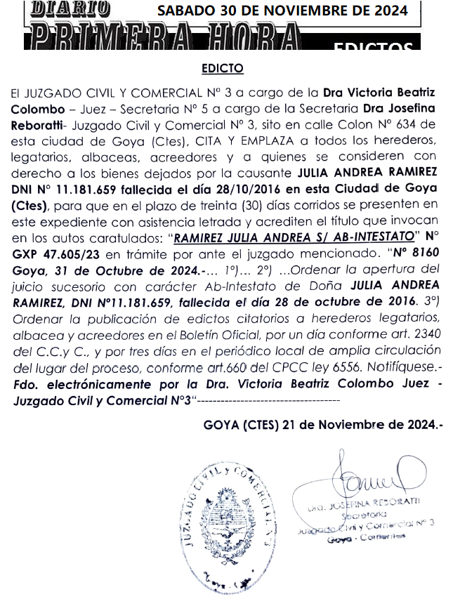 SABADO 30 DE NOVIEMBRE DE 2024 DIA 3 RAJOY