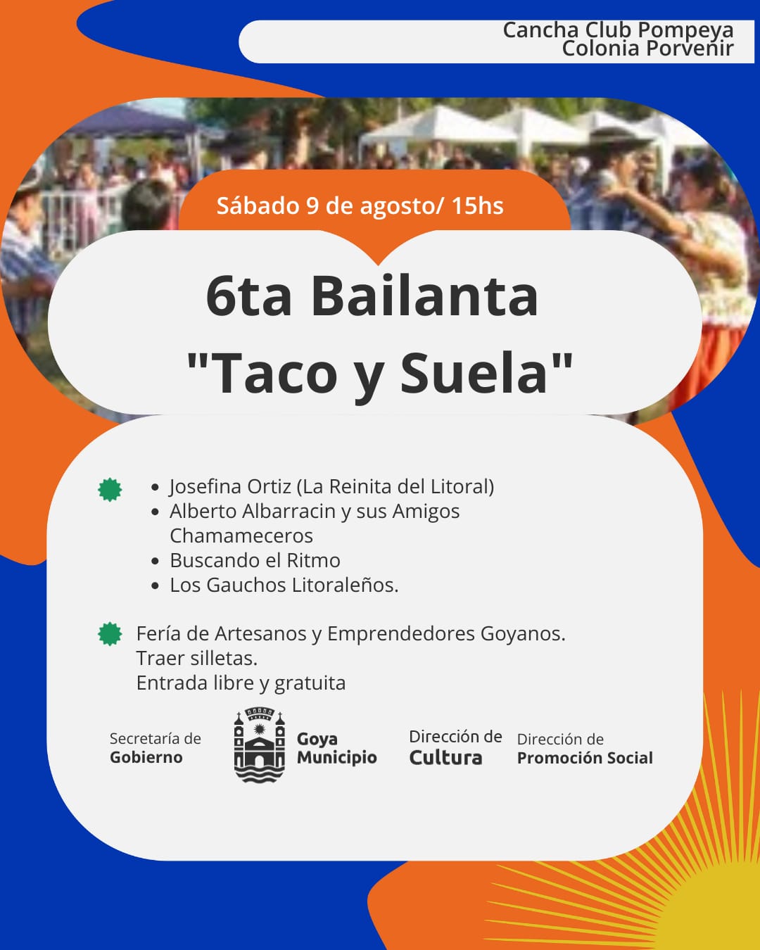 EL TACO Y SUELA SE CANTA Y SE BAILA ESTE SÁBADO EN CLUB POMPEYA DE COLONIA PORVENIR
