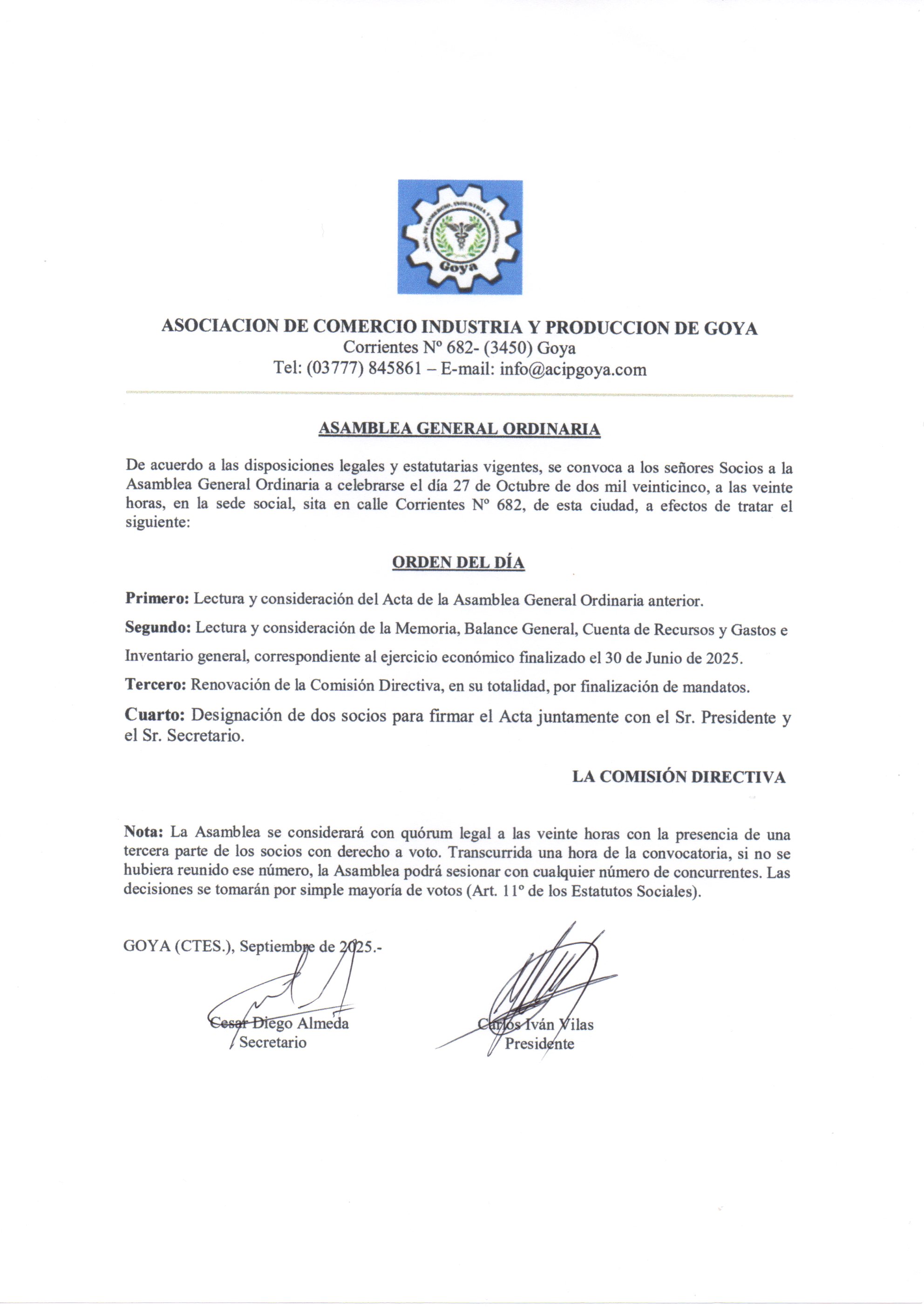 Texto de la Convocatoria