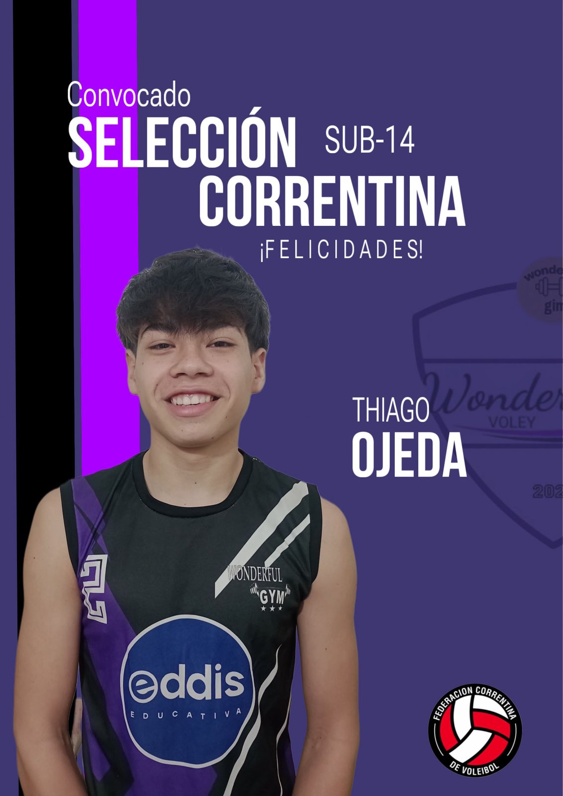 TORNEO NACIONAL DE VOLEY: EL GOYANO THIAGO OJEDA SERÁ PARTE DE LA SELECCIÓN CORRENTINA