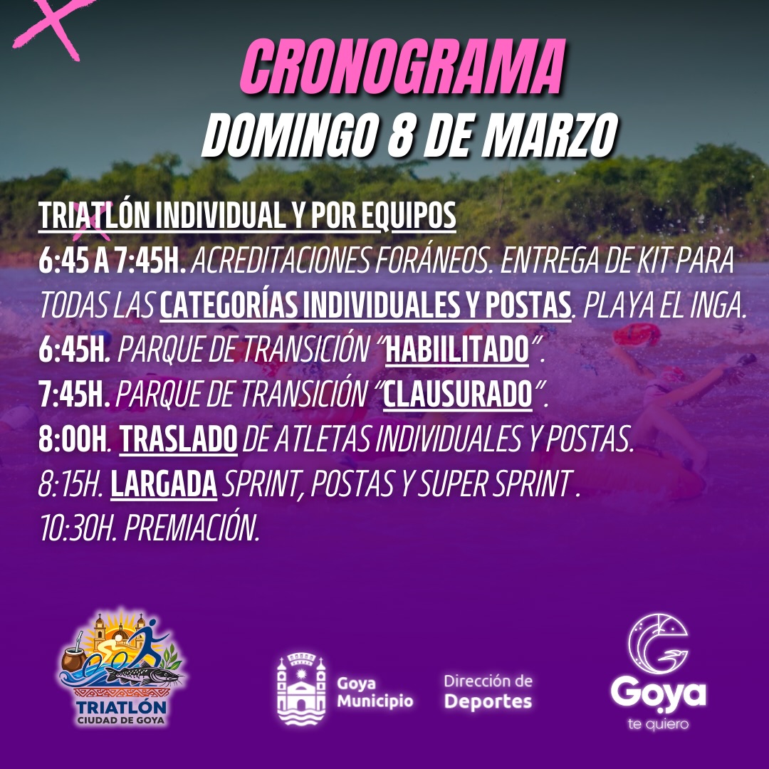 EL TRIATLÓN CIUDAD DE GOYA HONRA A LA MUJER Y PROMETE EMOCIÓN DEPORTIVA