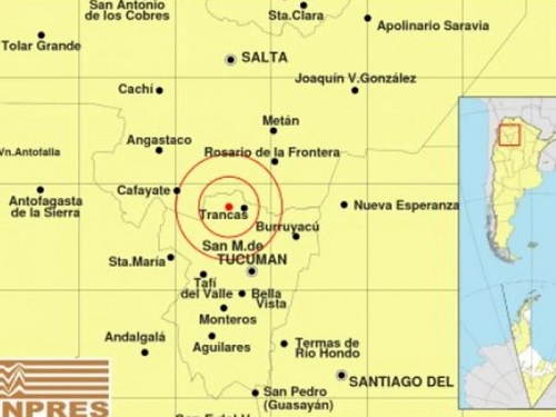 Tucumán registró un fuerte sismo de 5.7 grados en escala Richter