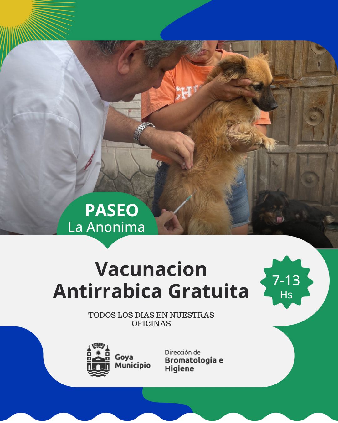 MUNICIPALIDAD DE GOYA REFUERZA LA SALUD ANIMAL CON VACUNACIÓN ANTIRRÁBICA GRATUITA