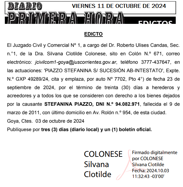 VIERNES 11 DE OCTUBRE DE 2024 Dia 3 felipe rajoy