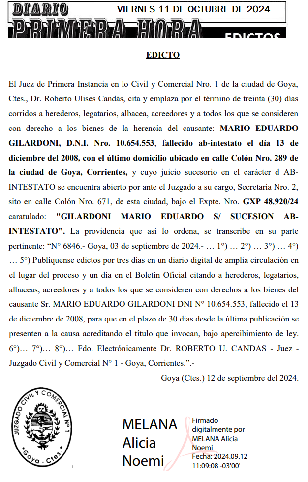 VIERNES 11 DE OCTUBRE DE 2024 Dia 3 juan carlos baez