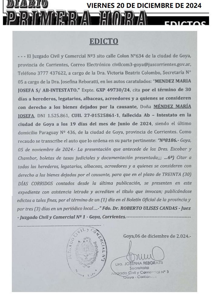 VIERNES 20 DE DICIEMBRE DE 2024 DIA 1 ESCOBAR