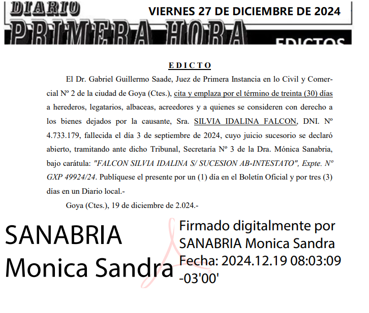 VIERNES 27 DE DICIEMBRE DE 2024 DIA 1 GOMEZ