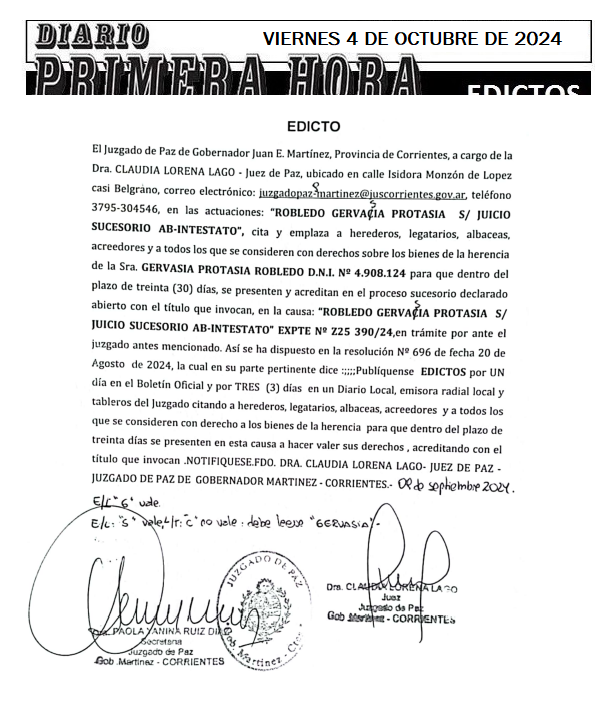 VIERNES 4 DE OCTUBRE Dia 2 protasia