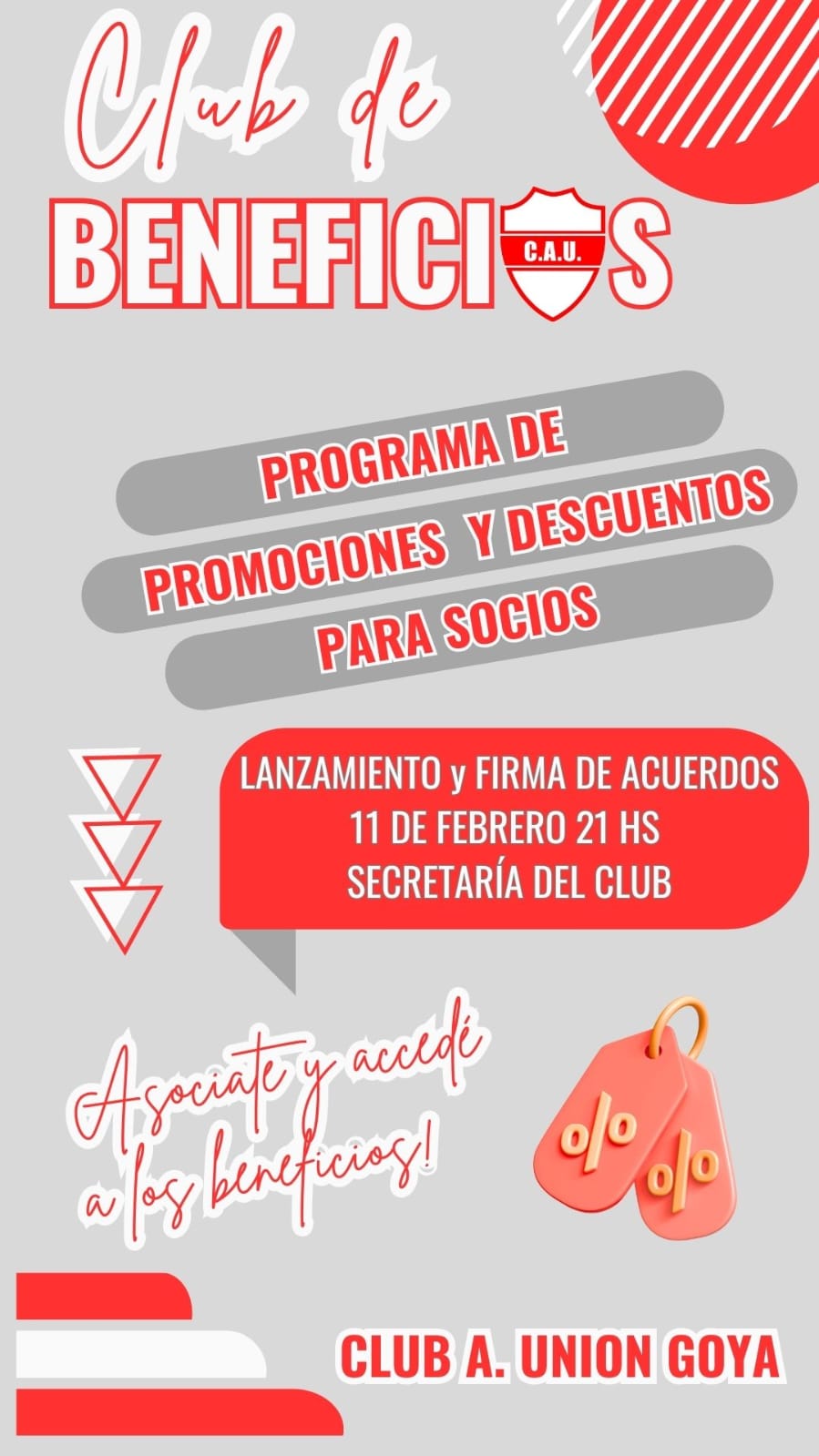 EL CLUB UNIÓN INFORMA EL LANZAMIENTO OFICIAL DEL "CLUB DE BENEFICIOS"