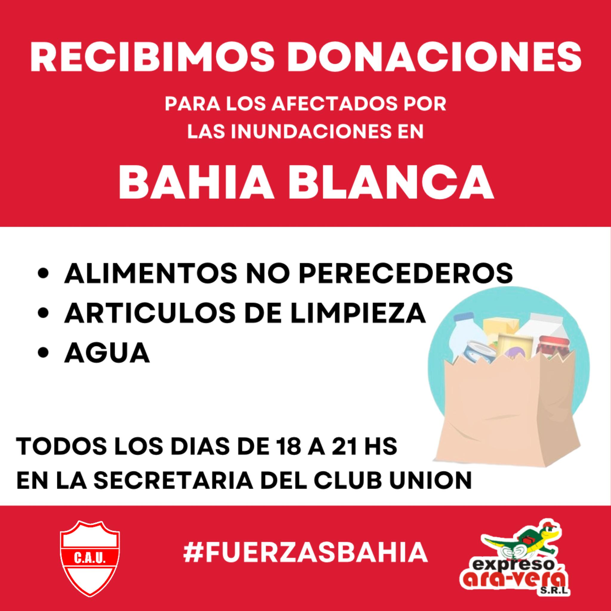 CLUB UNIÓN DE GOYA: Campaña Solidaria por Bahia Blanca