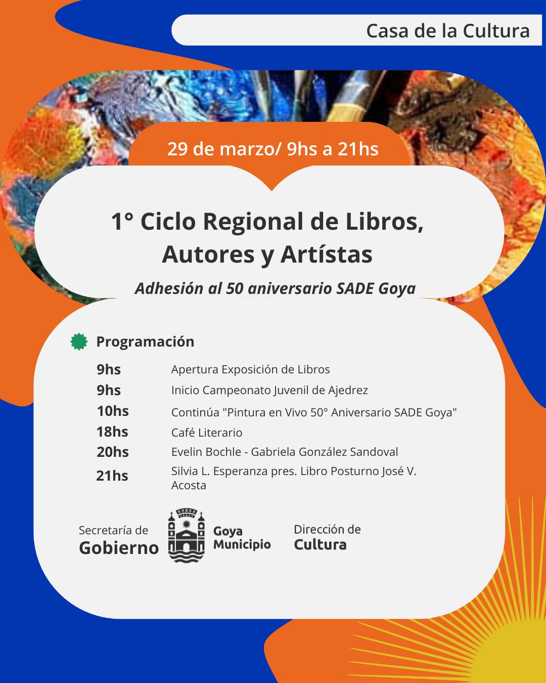 Sábado 29: Día 3 - 1° CICLO REGIONAL DE LIBROS, AUTORES Y ARTISTAS
