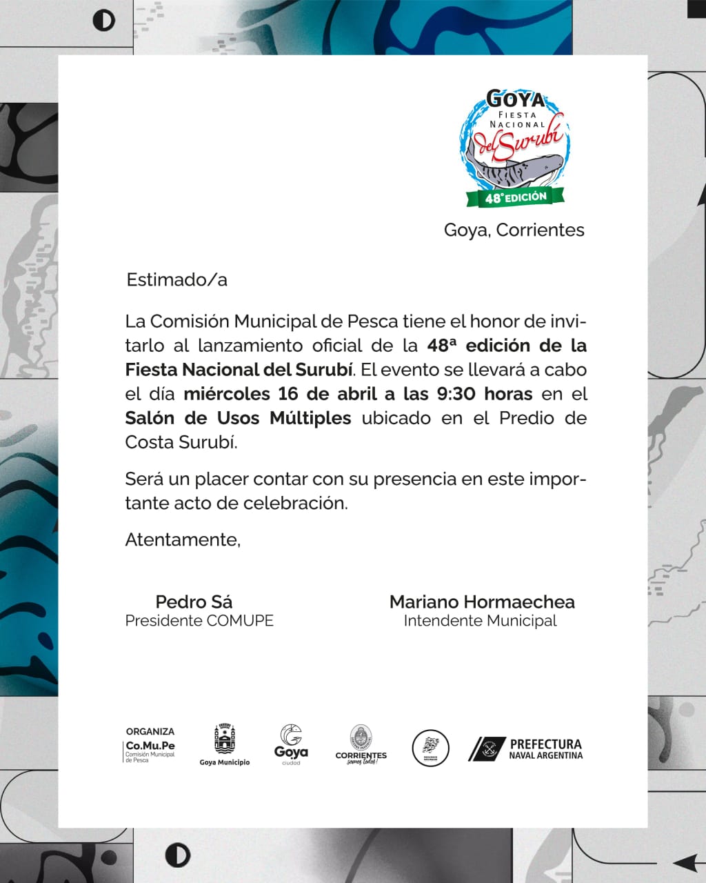 LANZAMIENTO OFICIAL DE LA 48ª FIESTA NACIONAL DEL SURUBÍ CON LA PRESENCIA DEL GOBERNADOR GUSTAVO VALDÉS