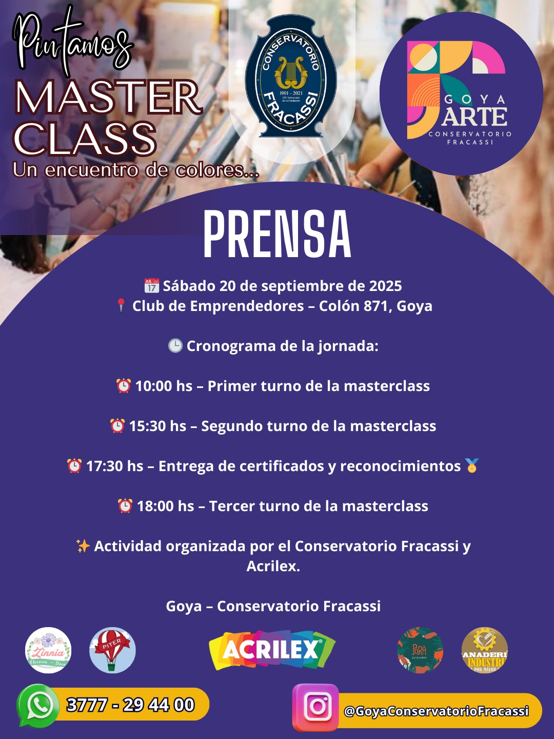 CRONOGRAMA: Masterclass “Pintamos en Goya” 
