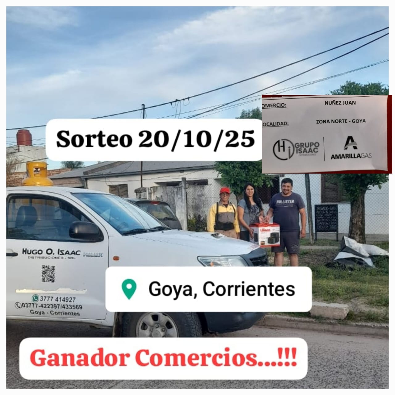 SORTEO AMARILLA GAS: NUEVO COMERCIO GANADOR DE LA SEMANA