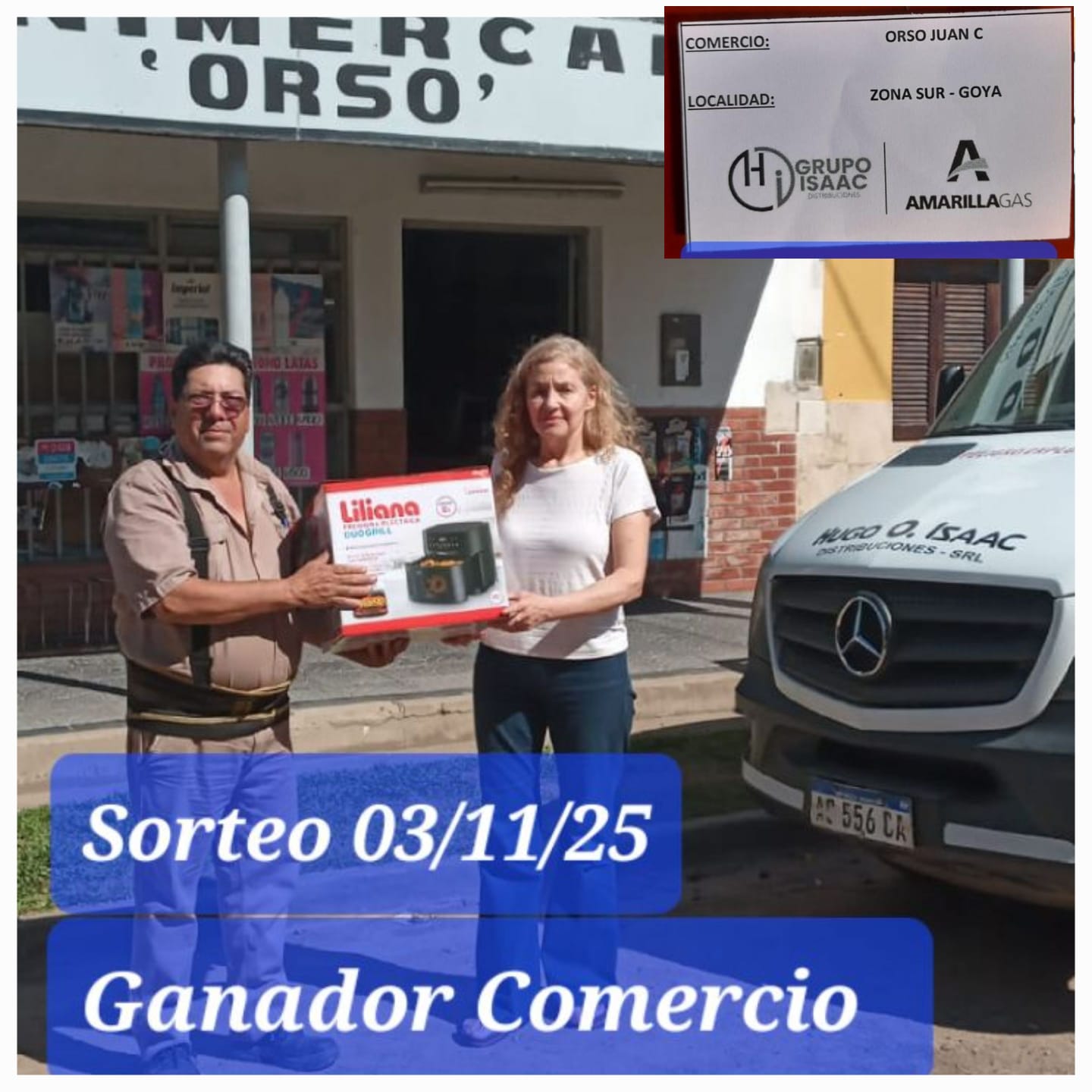SORTEO SEMANAL DE AMARILLA GAS: NUEVO COMERCIO GANADOR