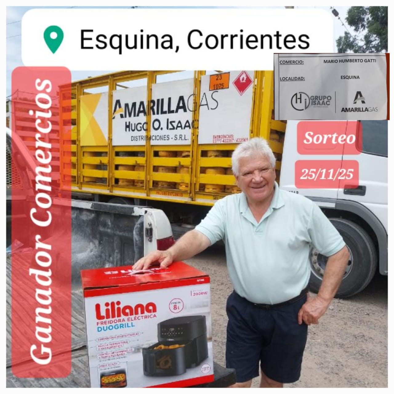 NUEVO COMERCIO GANADOR DEL SORTEO SEMANAL DE AMARILLA GAS