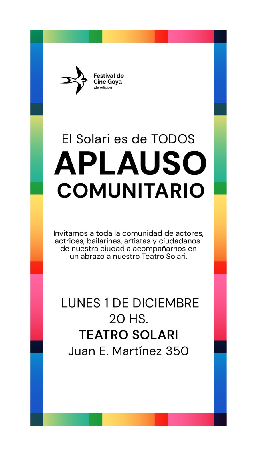 El Solari es de todos: hoy a las 20hs convocan a un aplauso comunitario frente al Teatro Municipal