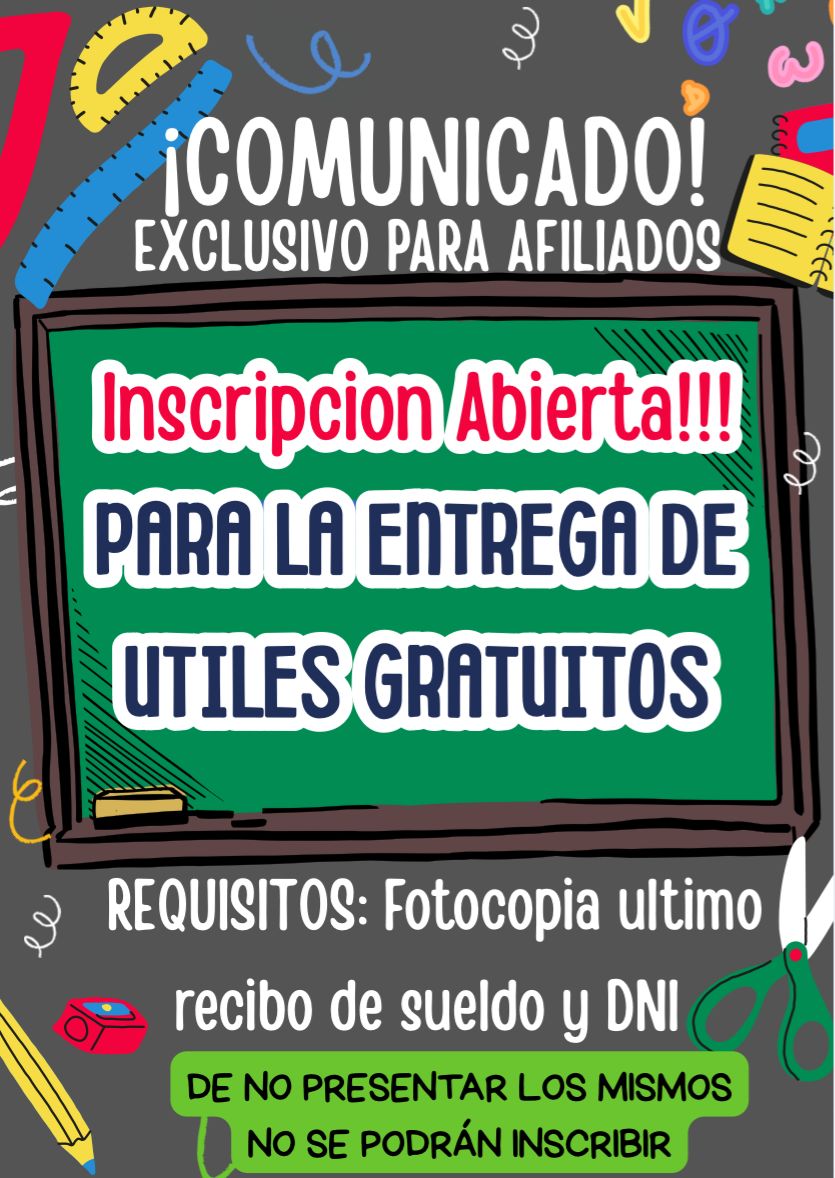 CENTRO EMPLEADOS DE COMERCIO INFORMA SOBRE ÚTILES ESCOLARES