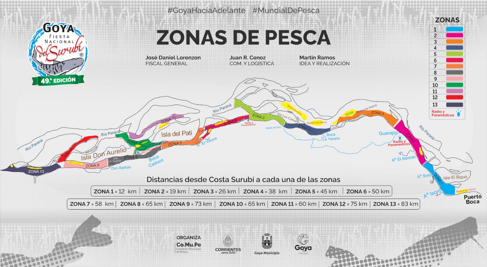 DISTRIBUCIÓN DE ZONAS Y GRUPOS DEL CONCURSO DE LA 49° FIESTA NACIONAL DEL SURUBÍ