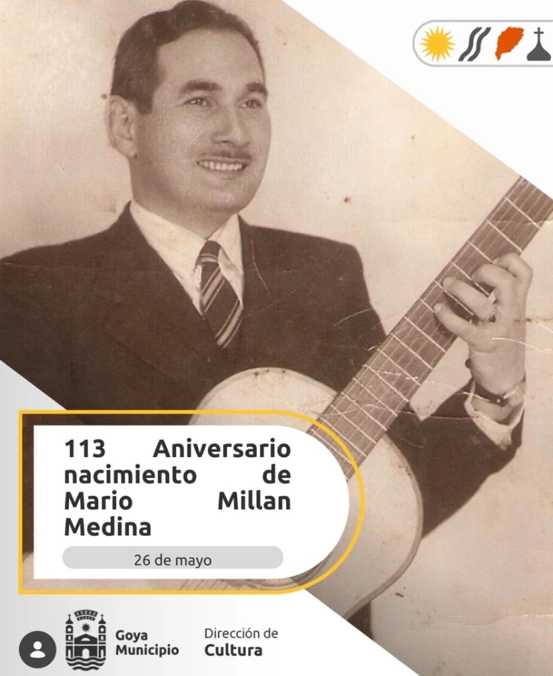 CELEBRAMOS UN ANIVERSARIO MÁS DEL NACIMIENTO DE MARIO MILLÁN MEDINA, ARTISTA GOYANO Y FIGURA DEL CHAMAMÉ