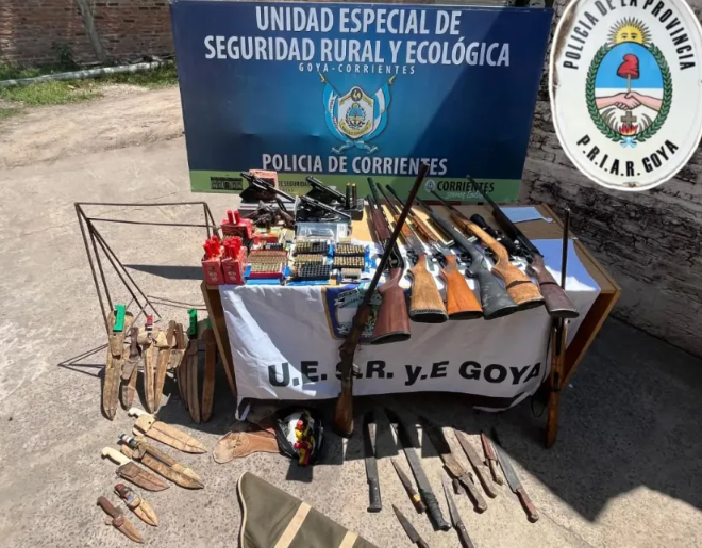 GOYA: SECUESTRAN NUMEROSAS ARMAS EN ALLANAMIENTOS RURALES