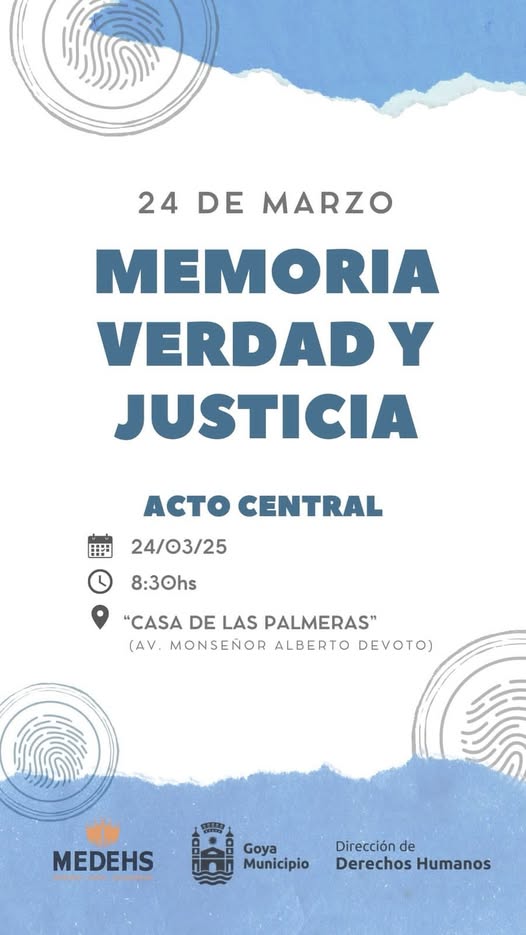 24 de marzo: ACTO DÍA DE LA MEMORIA, VERDAD Y JUSTICIA