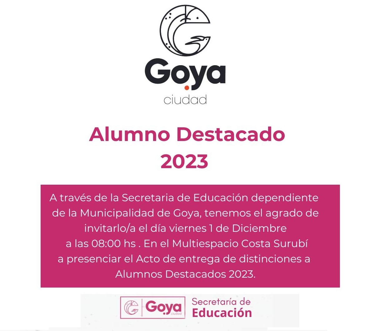 ACTO ENTREGA DE DISTINCIONES ALUMNO DESTACADO 2023