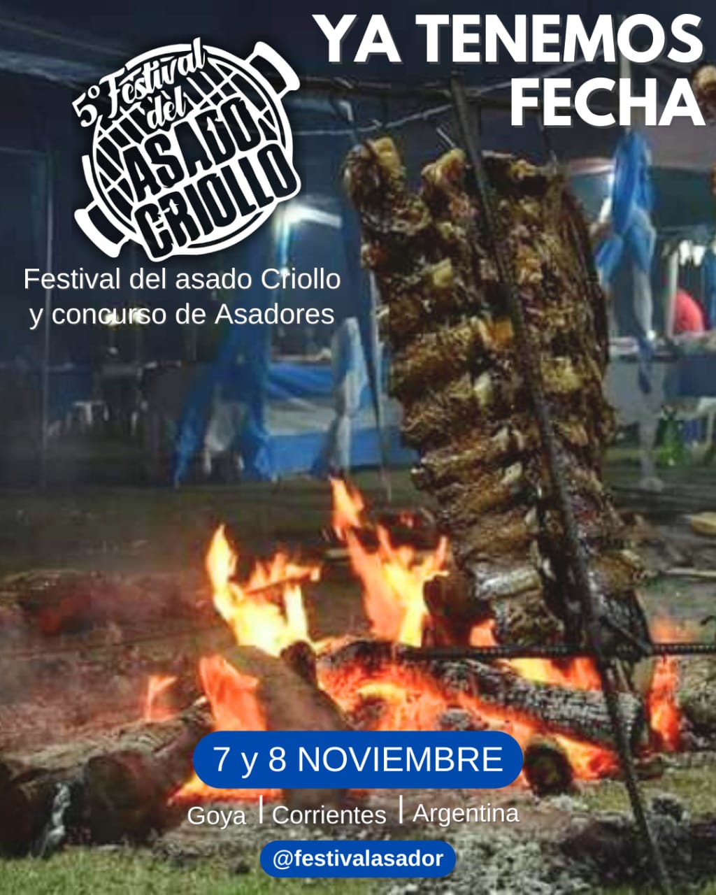 ¡SE ENCIENDEN LAS BRASAS! HAY FECHA DEL 5° FESTIVAL DEL ASADO CRIOLLO Y CONCURSO DE ASADORES