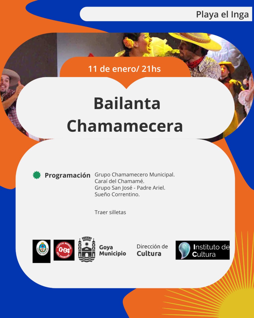 EL CHAMAMÉ INVITA A SU BAILANTA ESTE SÁBADO EN PLAYA EL INGA