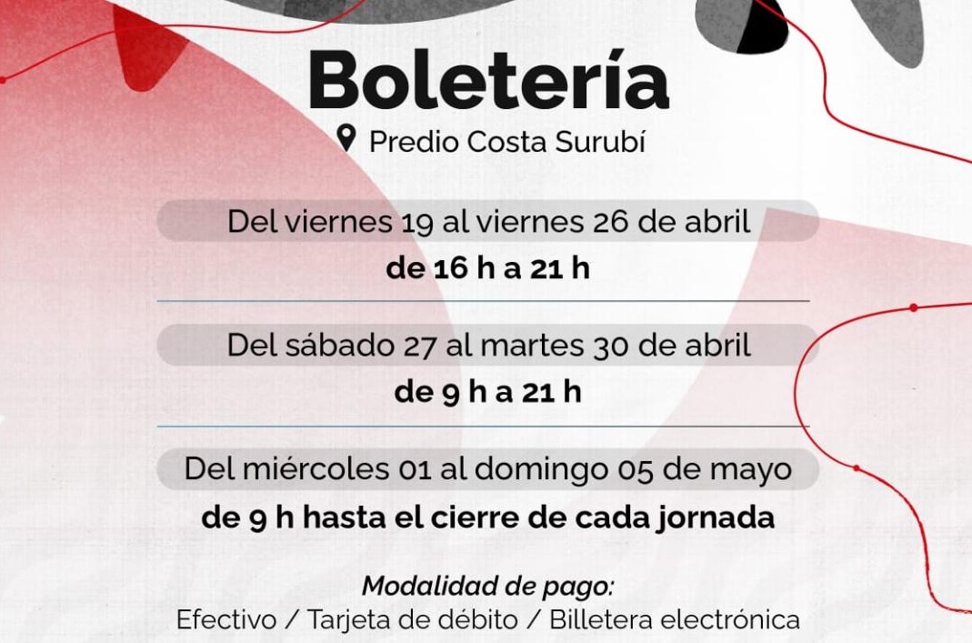 Boletería: ATENCIÓN INTERESADOS EN COMPRAR ENTRADAS PARA EL PREDIO DEL SURUBÍ