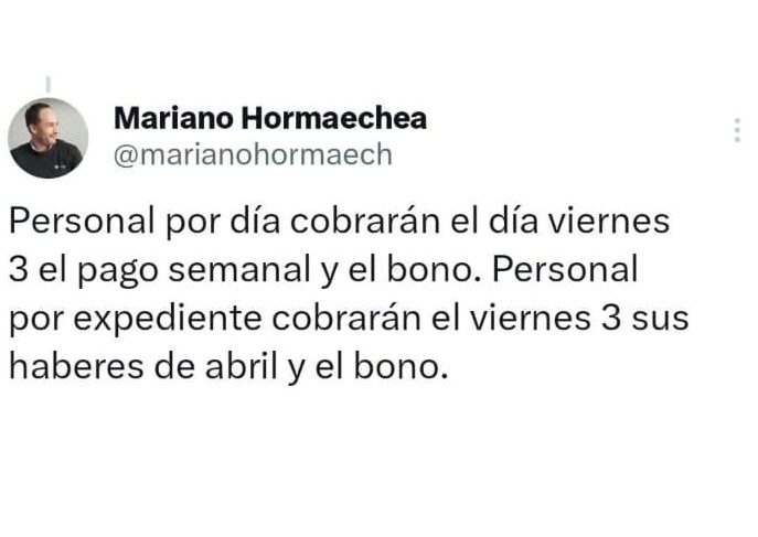 LA MUNICIPALIDAD DE GOYA ABONARÁ UN BONO DE 40 MIL PESOS