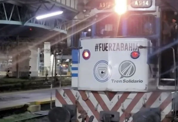 Llegó el tren solidario a Bahía Blanca con toneladas de donaciones
