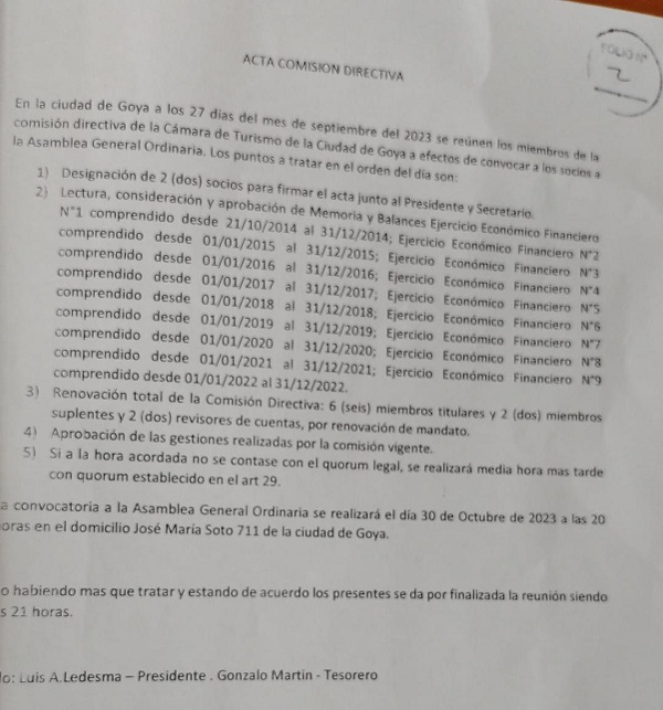CÁMARA DE TURISMO DE GOYA: Convocan a una Reunión-Taller para el próximo 3 de agosto.