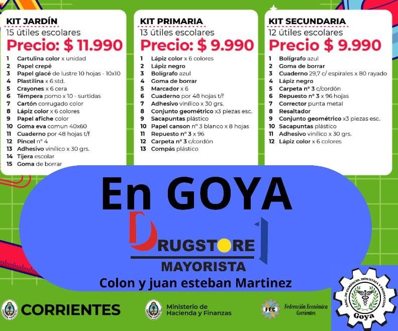 CANASTA ESCOLAR PROVINCIAL 2024 LLEGA A GOYA